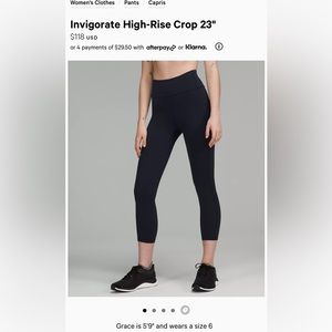 Lululemon invigorate High-Rise Crop 23” Leggings